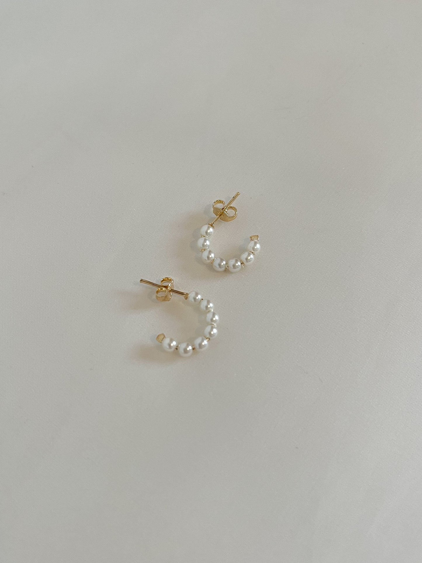 Small Pearl Hoop Earrings